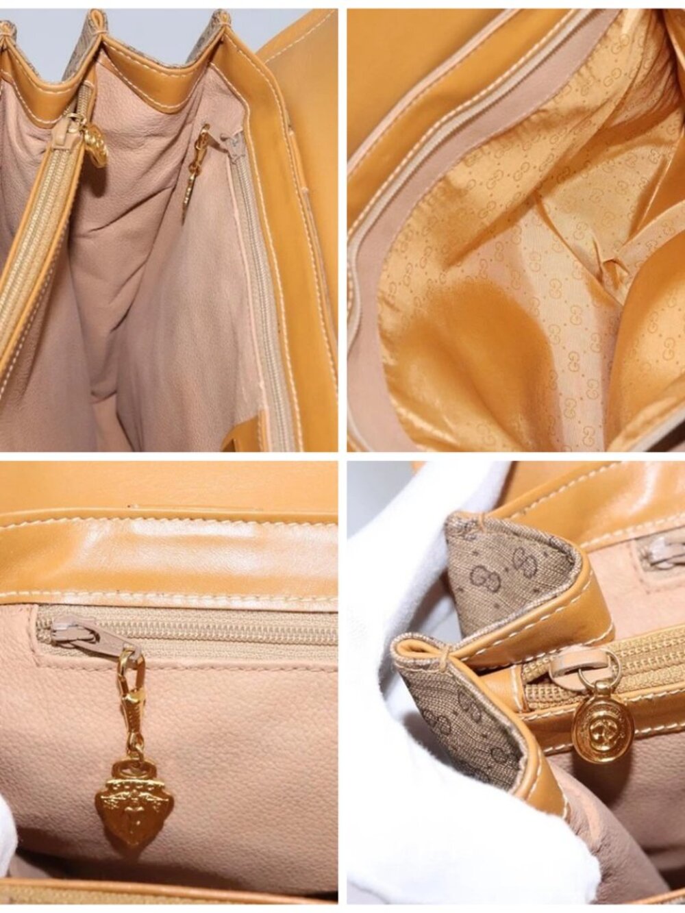 GUCCI Micro GG Supreme Shoulder Bag PVC Beige Gold 001 115 1199 Auth ep7488 - Picture 15 of 16